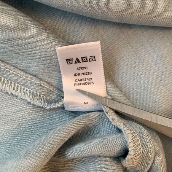 Softened Loft Oversized Long Sleeve Blue Women’s Shirt Size S - Picture 9 of 10